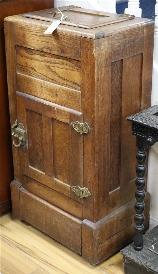 An oak ice box W.48cm